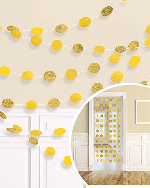 Διακοσμητική Κίτρινη κουρτίνα με γκλίτερ