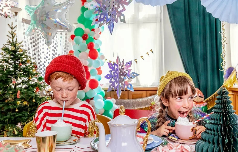 Διακοσμητική Κουρτίνα με ασημί Χριστουγεννιάτικα Δέντρα