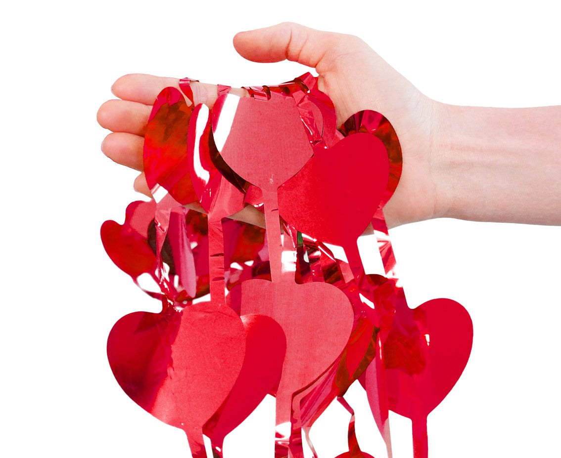 Διακοσμητική Κουρτίνα με κόκκινες Καρδιές