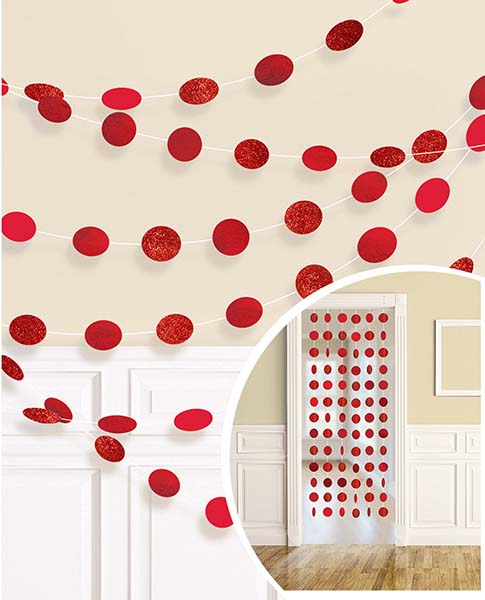 Διακοσμητική Κόκκινη κουρτίνα με γκλίτερ