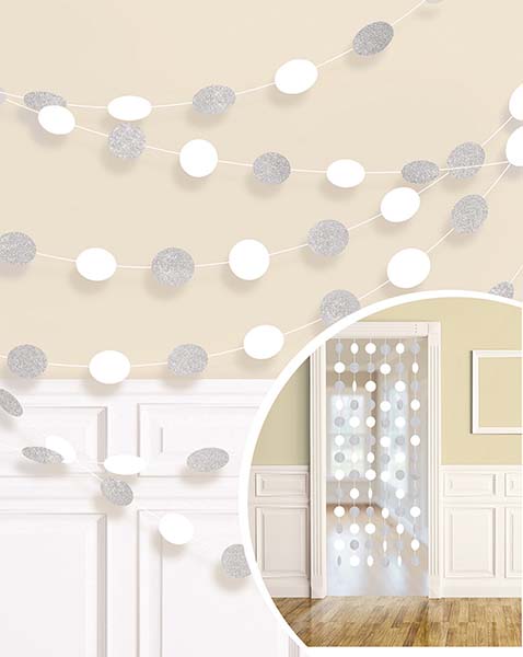 Διακοσμητική Λευκή κουρτίνα με γκλίτερ