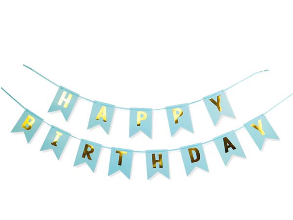 Διακοσμητικό μπάνερ μπλε "Happy birthday"