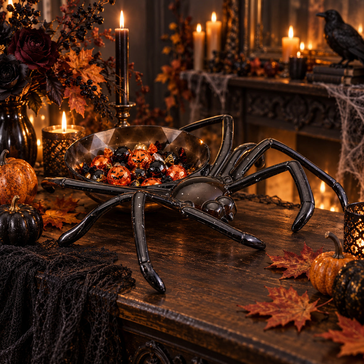Διακοσμητικό Μπολ Halloween - Μαύρη Αράχνη
