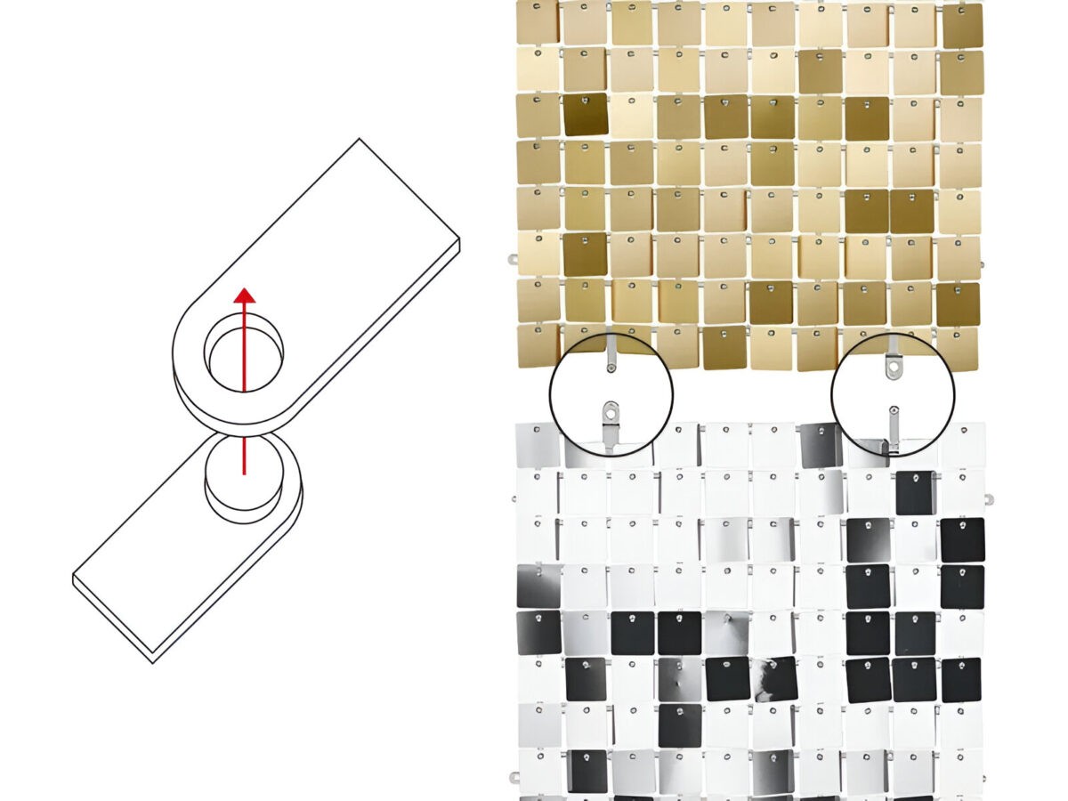 Διακοσμητικό πάνελ Backdrop με τετράγωνα – Χρυσό Shimmer