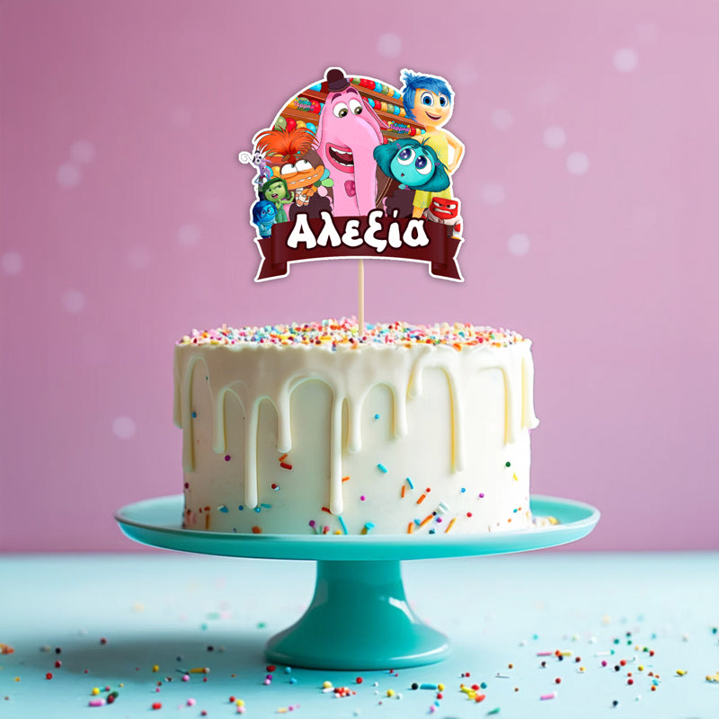 Διακοσμητικό Topper Τούρτας με όνομα - Inside Out