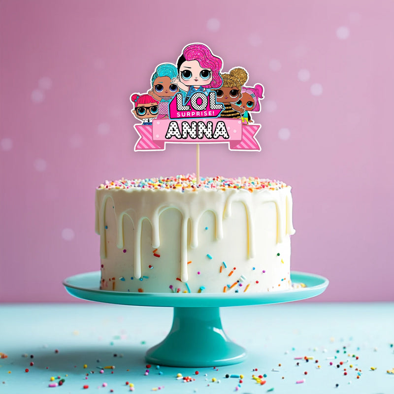 Διακοσμητικό Topper Τούρτας με όνομα - LOL Surprise