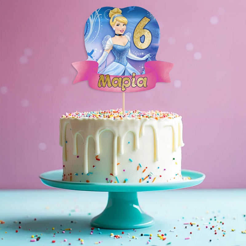 Διακοσμητικό Topper Τούρτας με όνομα - Σταχτοπούτα