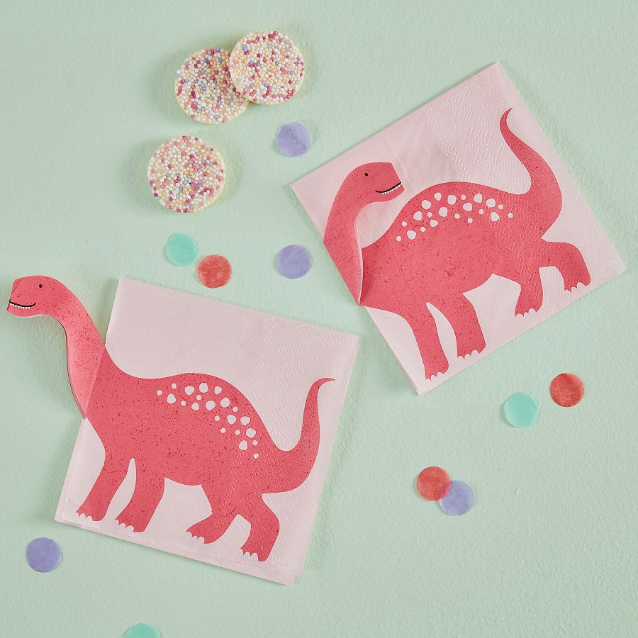 Χαρτοπετσέτες Ροζ Δεινόσαυρος /Pink Pop Out Dinosaur / 16 τεμ