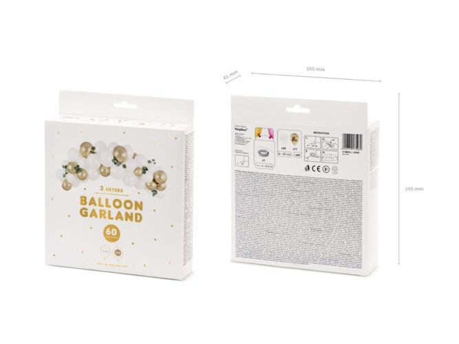 DIY Γιρλάντα με Μπαλόνια Άσπρο & Χρυσό (60 τεμ)