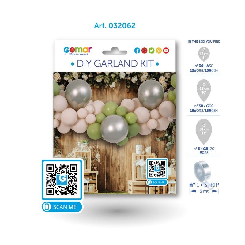 DIY Γιρλάντα με Μπαλόνια Λαδί (65 τεμ)