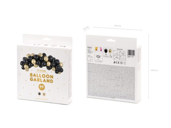DIY Γιρλάντα με Μπαλόνια Μαύρο & Χρυσό (60 τεμ)