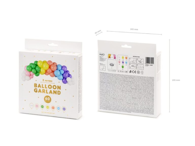 DIY Γιρλάντα με Μπαλόνια Rainbow (60 τεμ)