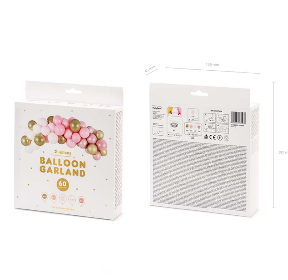 DIY Γιρλάντα με Μπαλόνια Ροζ-Χρυσό 200cm