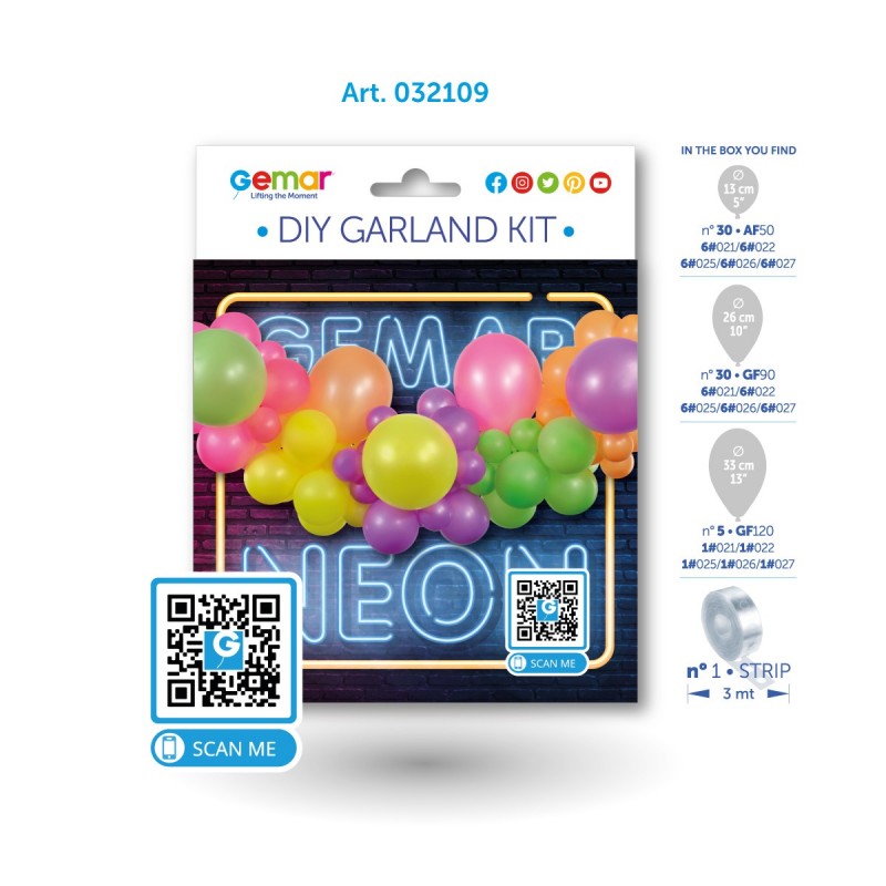 DIY Γιρλάντα με Μπαλόνια Neon (65 τεμ)