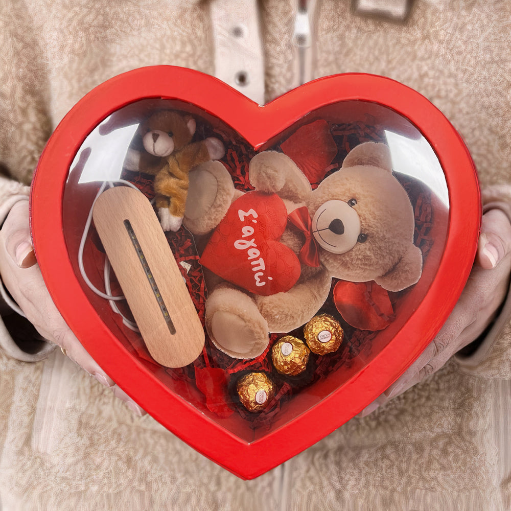 Δώρο για Ζευγάρι με Φωτιστικό Led - Αρκουδάκι Αγάπης