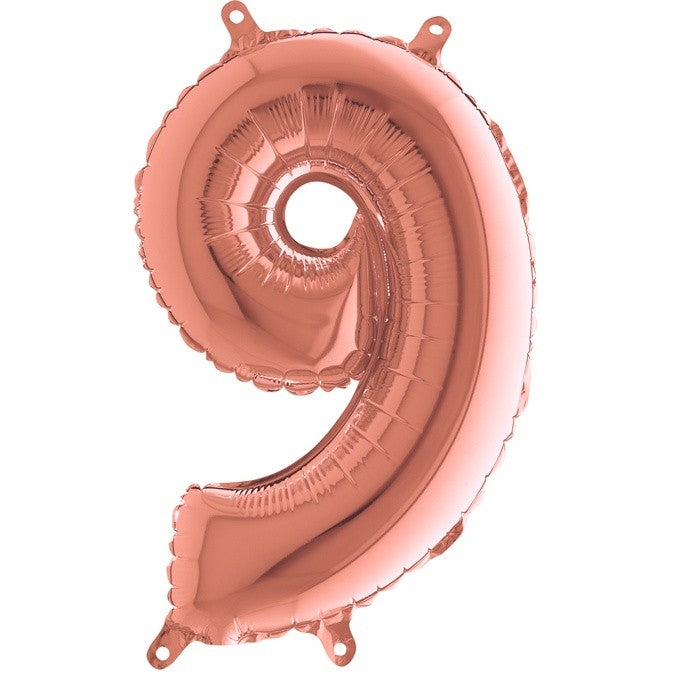 Mini Shape Rosegold Μπαλόνια Αριθμοί 36 cm – 14″