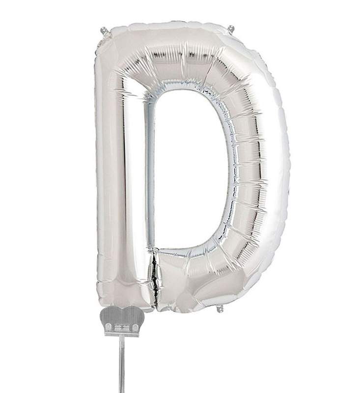 Mini Μπαλόνια Γράμματα Ασημί 35 cm
