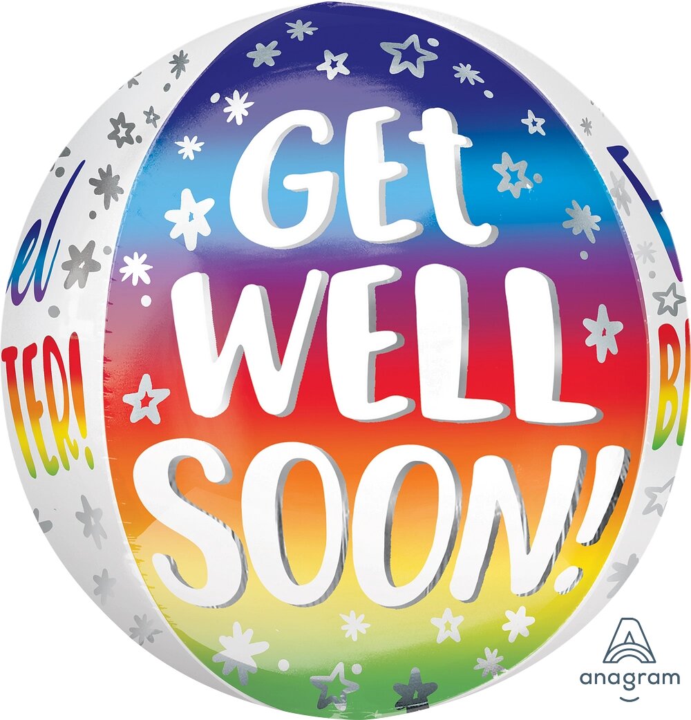 Μπαλόνι Φοιλ 16 Orbz Get Well Soon Rainbow / 30 x 40 εκ