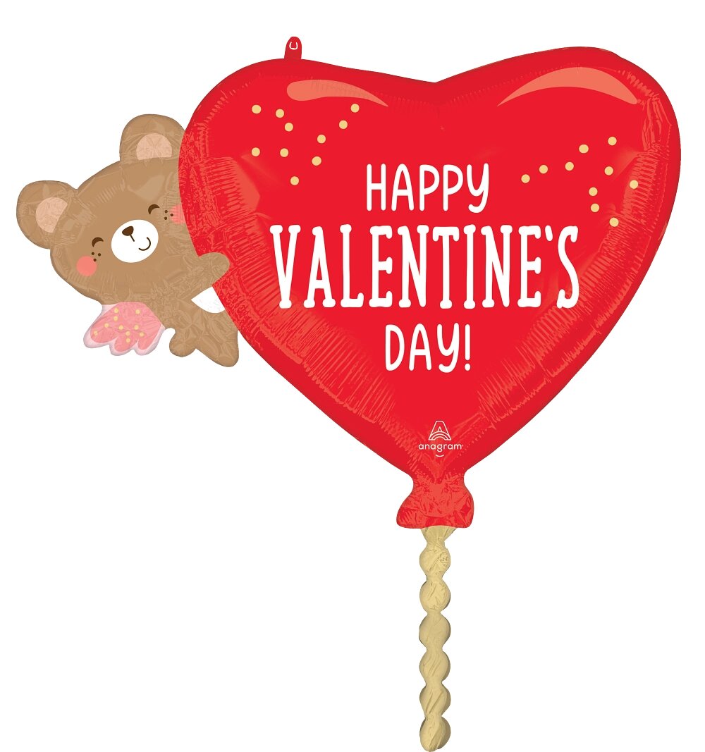 Μπαλόνι Φοιλ Angel Bear Hug Happy Valentine's Day / 68 x 73 εκ