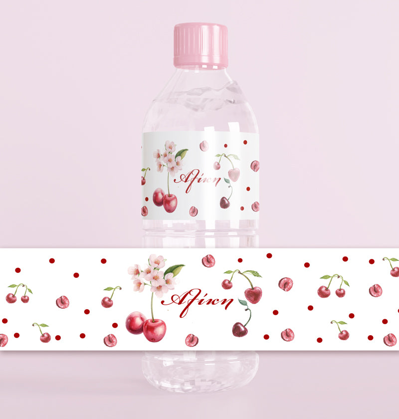 Ετικέτες για μπουκάλια νερού - Κεράσι (8 τεμ)