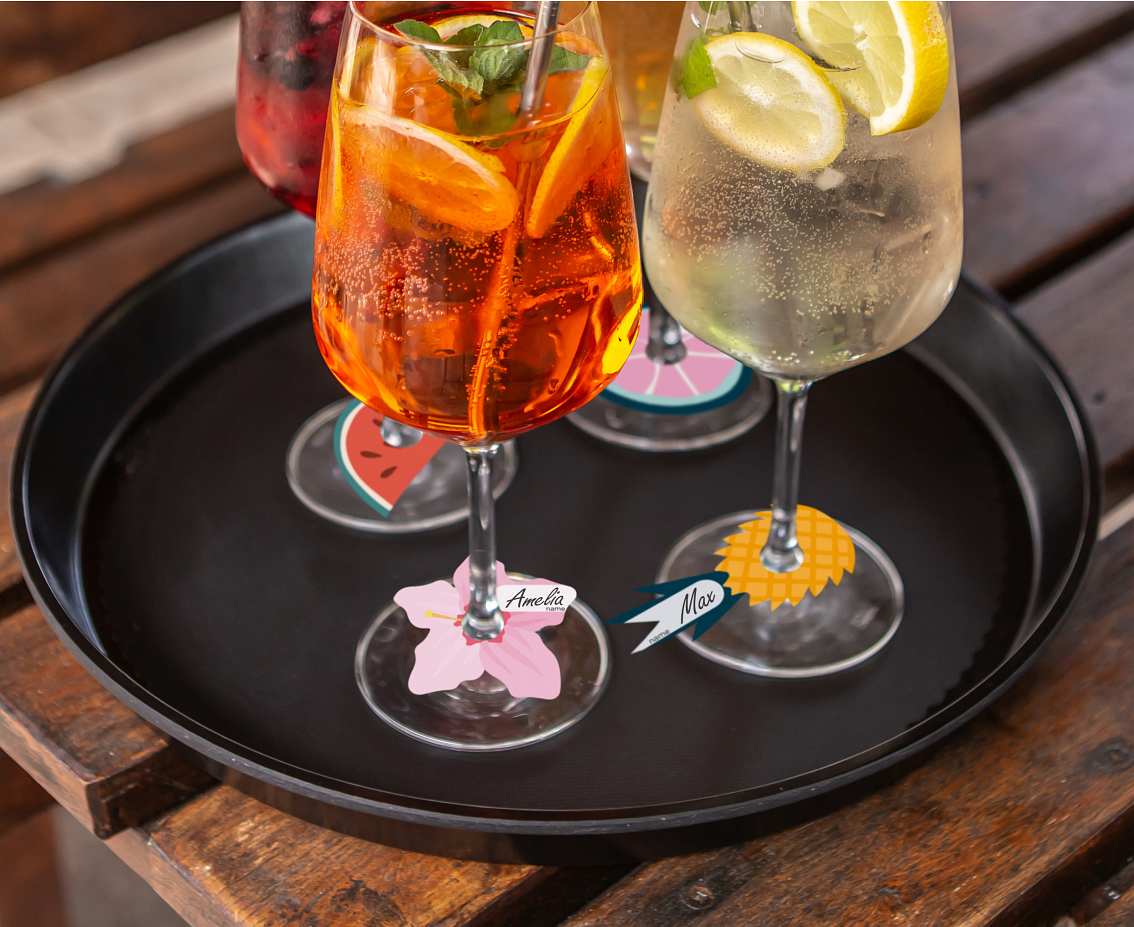 Ετικέτες ποτηριών Summer Party (6 τεμ)