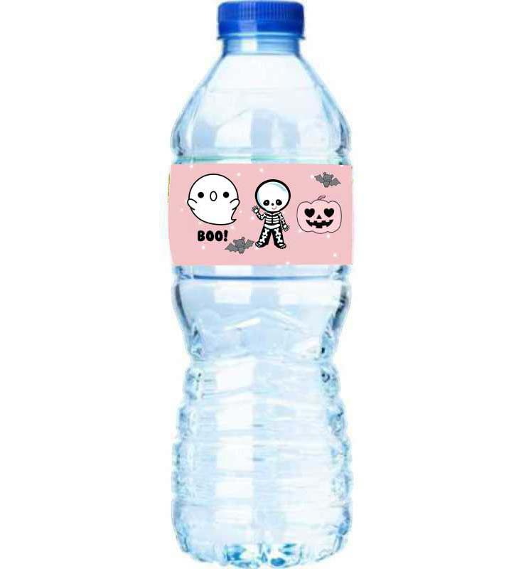 Χάρτινες ετικέτες νερού Halloween "BOO" (8 τεμ)