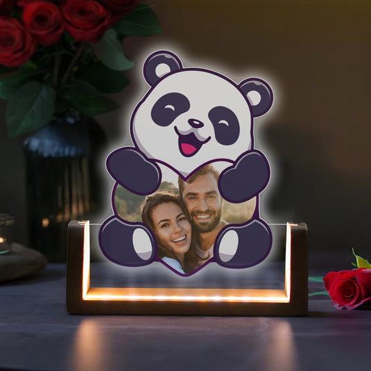 Φωτιστικό led για Ζευγάρι με Φωτογραφία - Panda Love