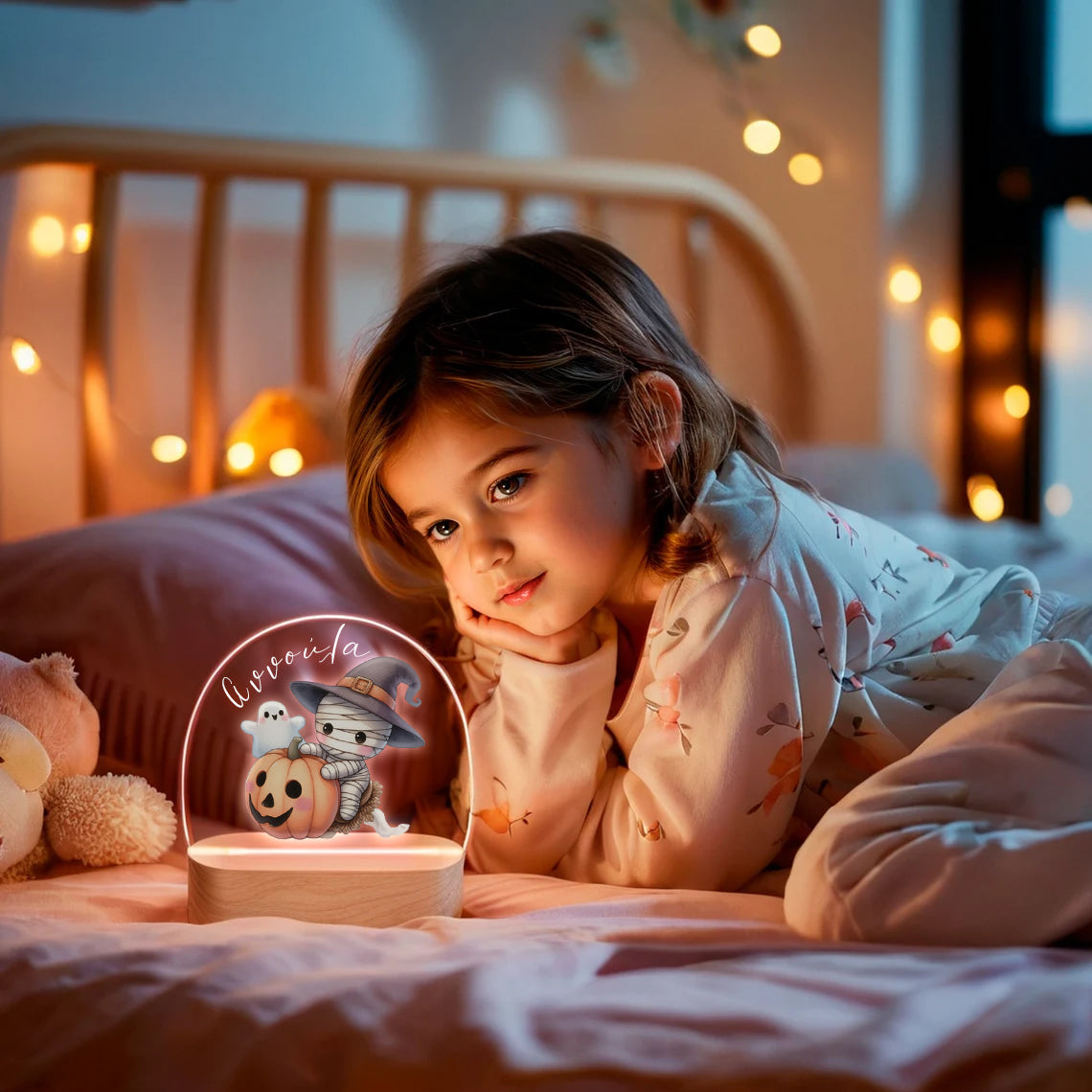 Φωτιστικό led με βάση για το Halloween - Spooky Κολοκύθα