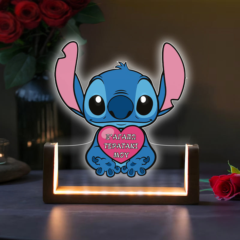 Φωτιστικό led με βάση - Τερατάκι Stitch