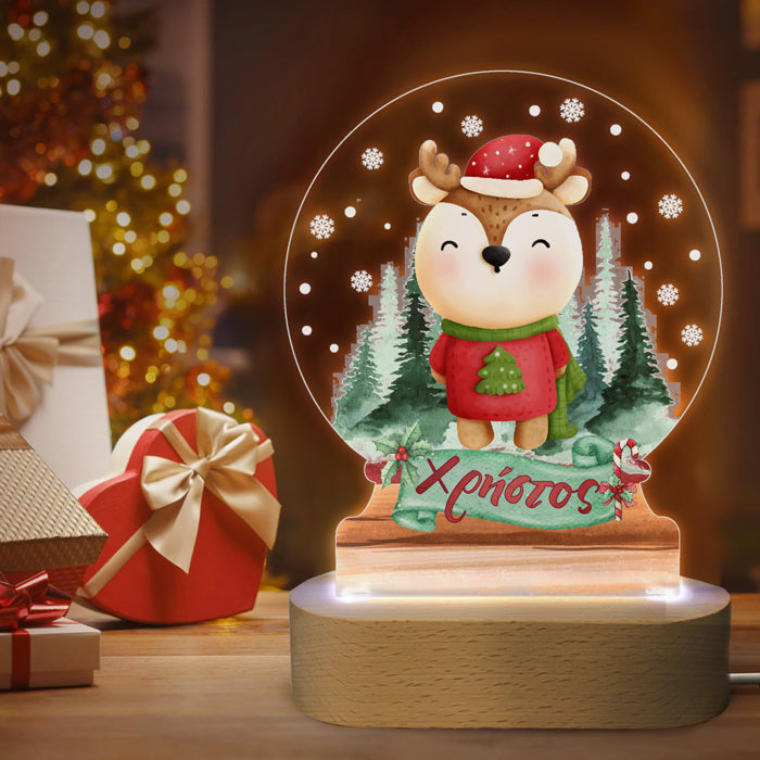Φωτιστικό led με βάση Χριστουγεννιάτικο - Ταρανδάκι