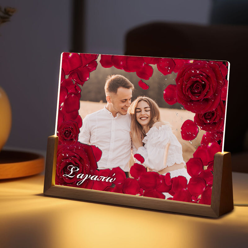 Φωτιστικό led με φωτογραφία - Ροδοπέταλα