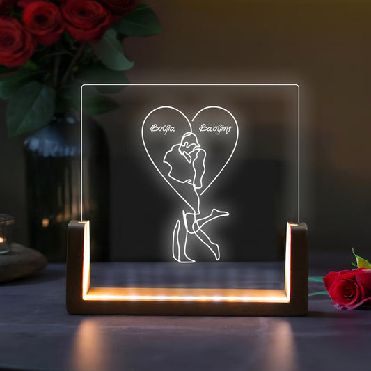 Φωτιστικό led με ονόματα - One line Love