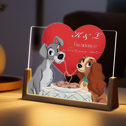 Φωτιστικό led με βάση - Λαίδη & Αλήτης