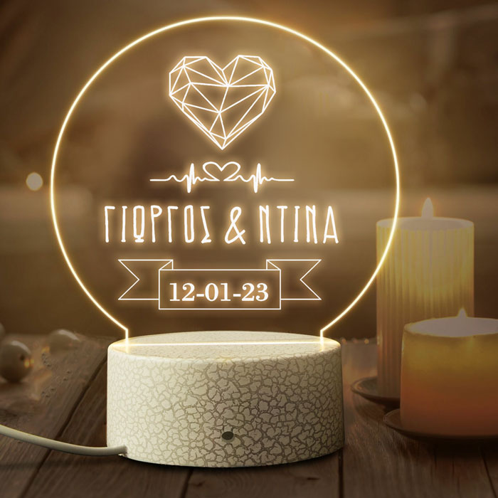 Φωτιστικό led plexiglass - Diamond Heart