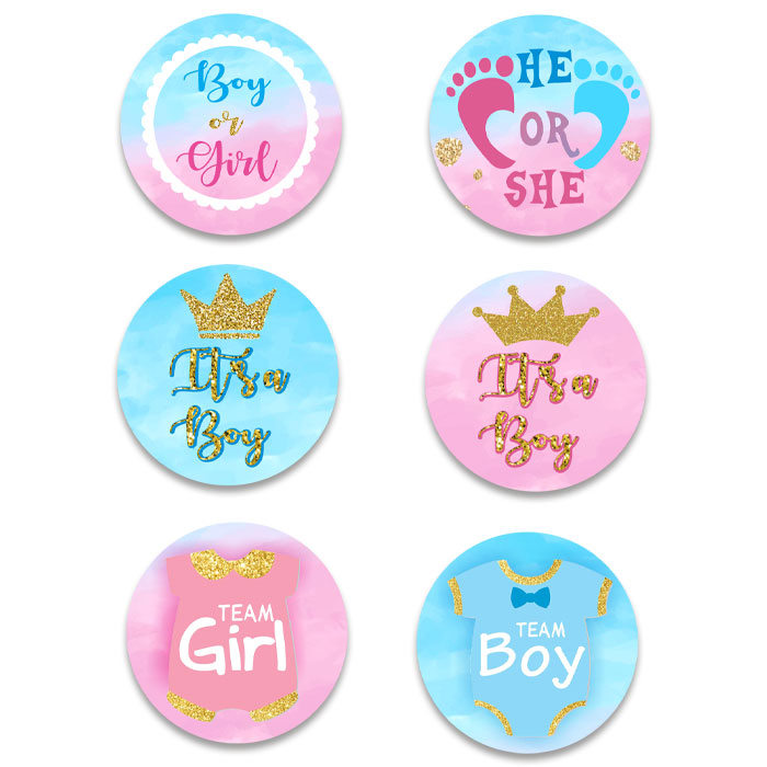 Κονκάρδες Gender Reveal (6 τεμ)