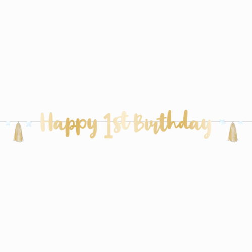 Γιρλάντα Happy 1st Birthday γαλάζιο Ombre