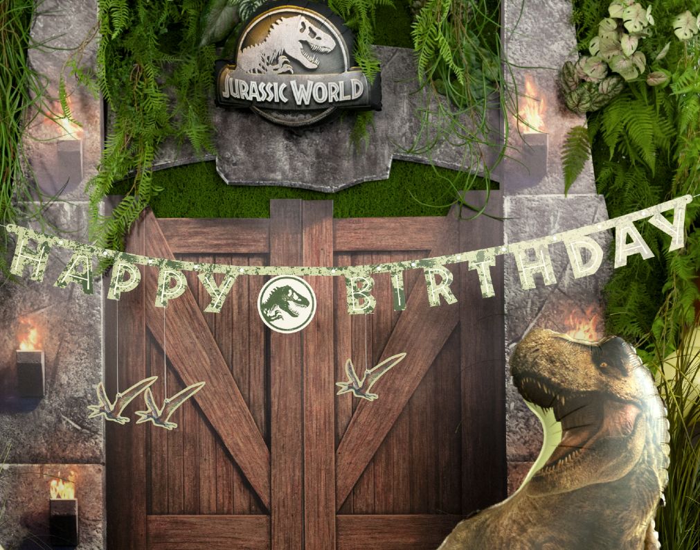 Γιρλάντα Happy Birthday - Jurassic World 165cm