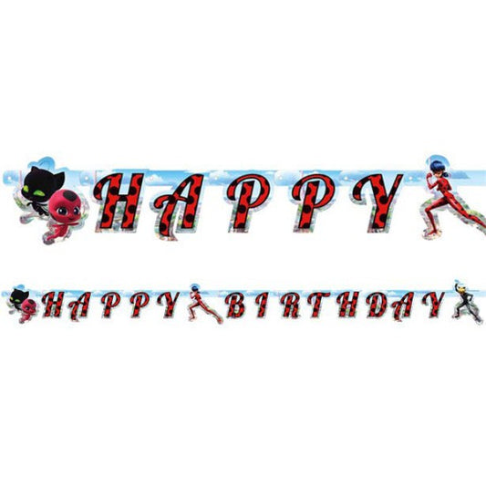 Γιρλάντα Happy Birthday Ladybug 2m
