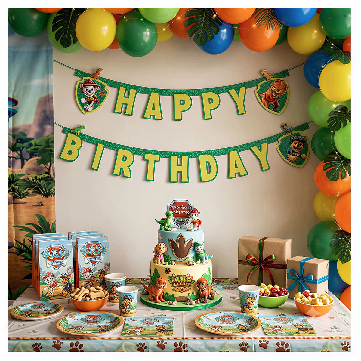Γιρλάντα Happy Birthday - Paw Patrol Dino Movie (200 cm)