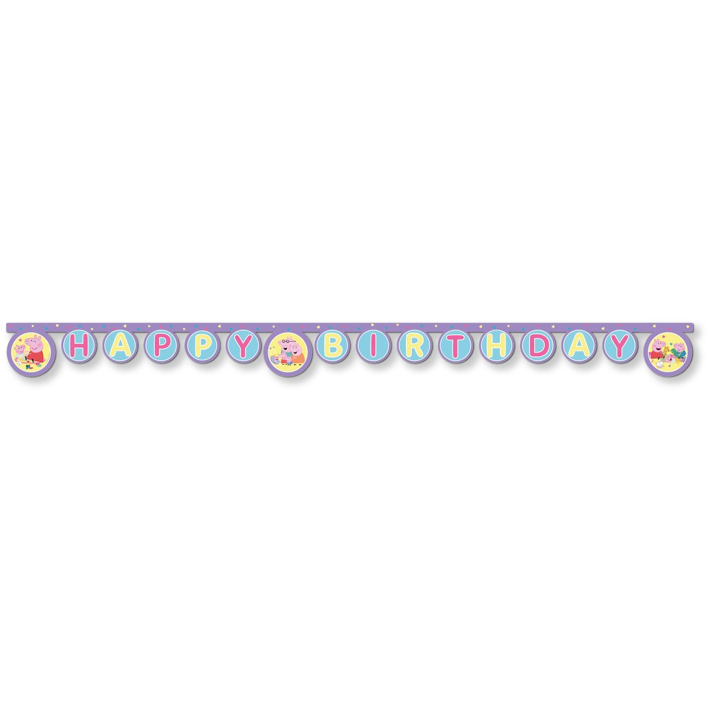 Γιρλάντα Happy Birthday - Πέππα Γουρουνάκι & Baby Evie (200cm)