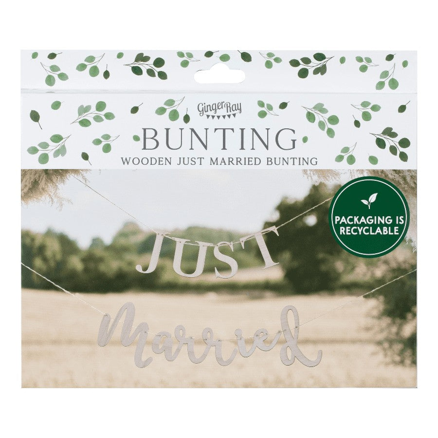 Γιρλάντα ξύλινη - Just Married 1.5m