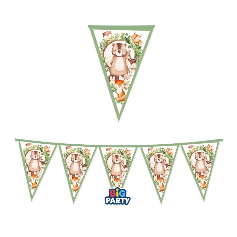 Διακοσμητικά Τριγωνικά Σημαιάκια - Ζωάκια του Δάσους 3m