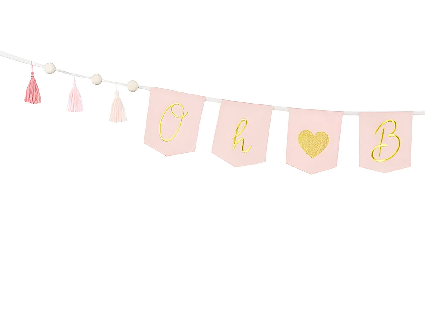 Υφασμάτινα Σημαιάκια ροζ Oh Baby