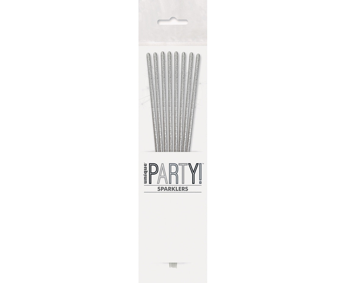 Ιριδίζοντα Ασημί Sticks Sparklers (8 τεμ)