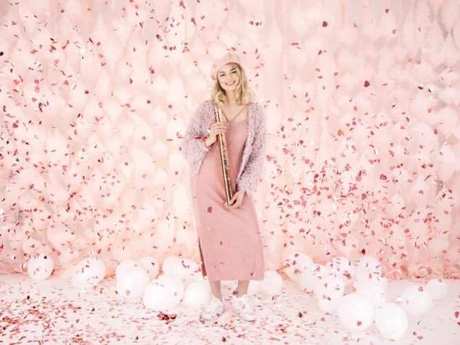 Κανονάκι με rosegold κομφετί Καρδιές