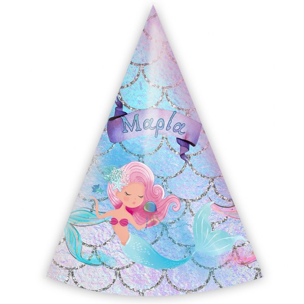 Καπελάκι πάρτυ Γοργόνα (4 τεμ)