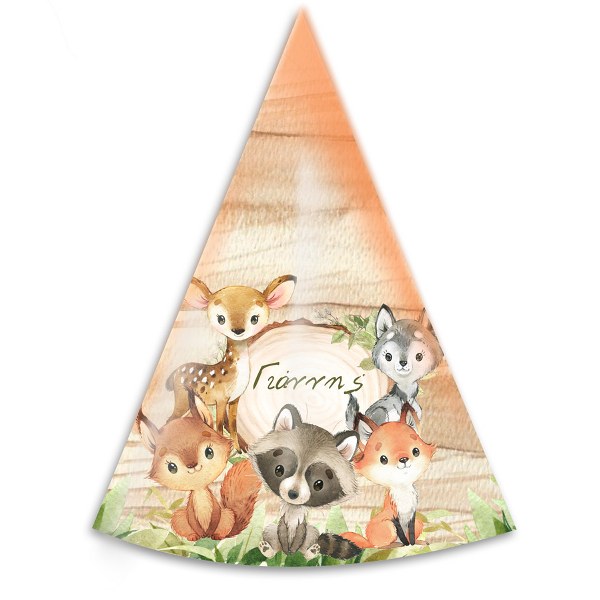 Καπελάκι πάρτυ Ζώα του Δάσους (4 τεμ)