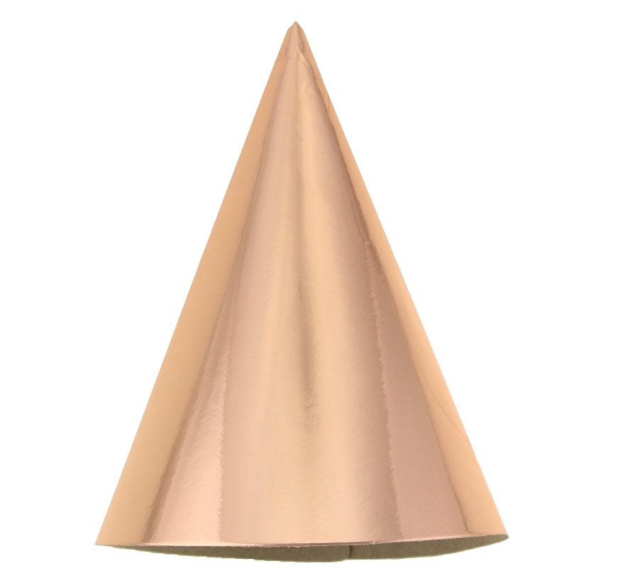 Καπελάκια χάρτινα ροζ- χρυσό (6 τεμ)