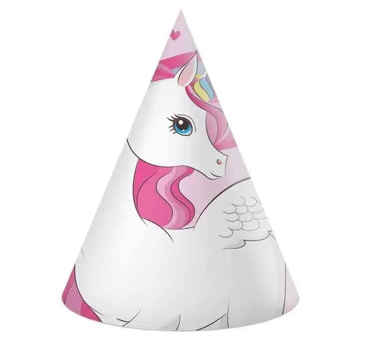 Καπελάκια πάρτυ Μονόκερος Rainbow (6 τεμ)