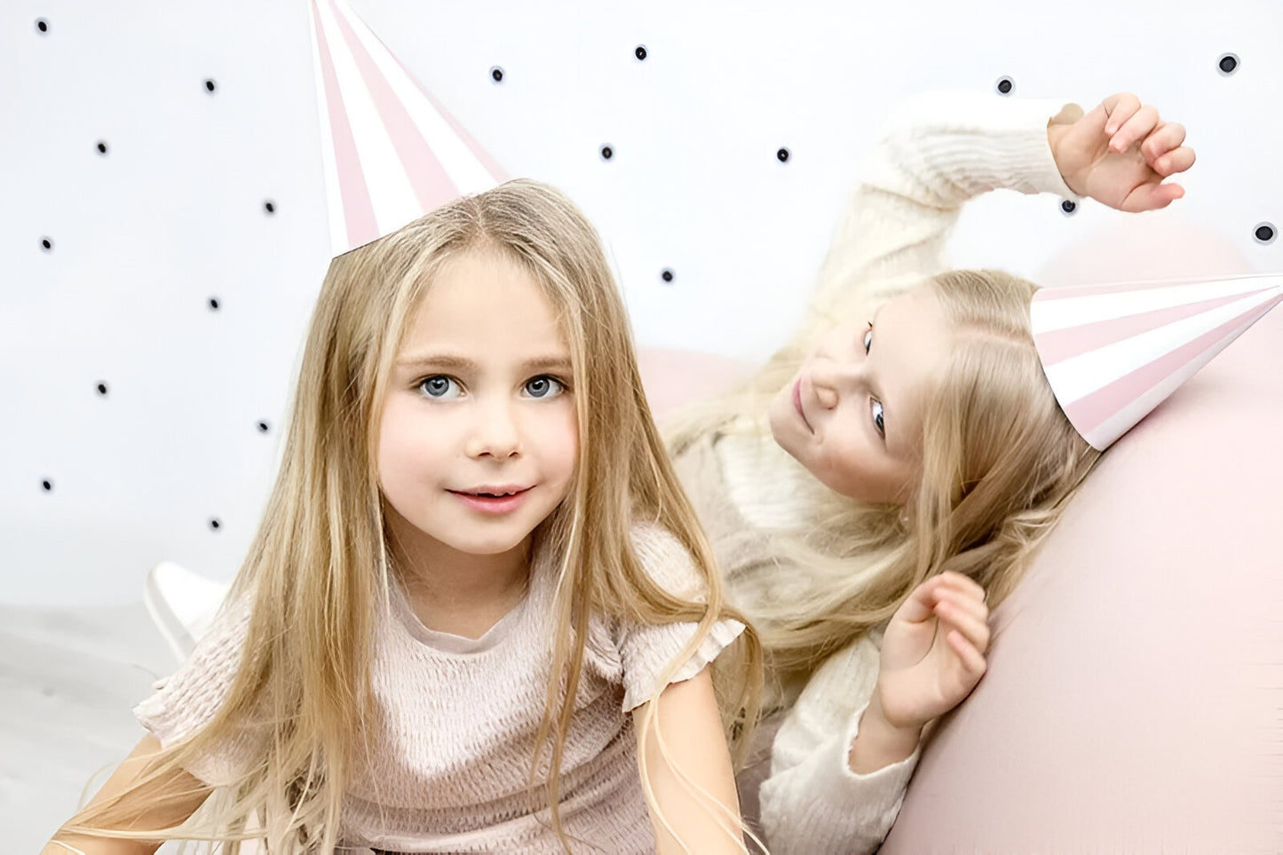 Καπελάκια πάρτυ ροζ ριγέ (6 τεμ)